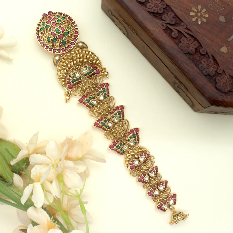 Gold Look Kundan Kemp Mango Bridal Choti Jada Billai